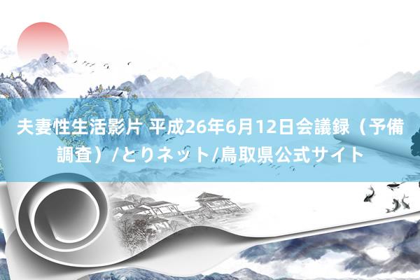 夫妻性生活影片 平成26年6月12日会議録（予備調査）/とりネット/鳥取県公式サイト